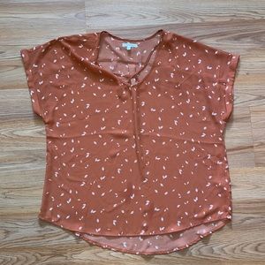 Fall Leaves dress shirt. Cross front. Size L